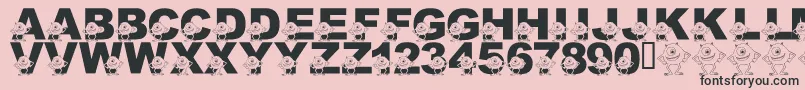 LmsGooglyBear Font – Black Fonts on Pink Background