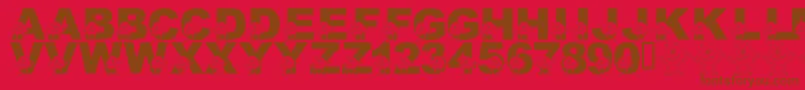 Czcionka LmsGooglyBear – brązowe czcionki na czerwonym tle