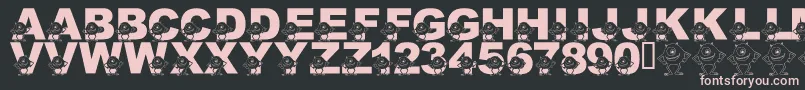 Шрифт LmsGooglyBear – розовые шрифты на чёрном фоне