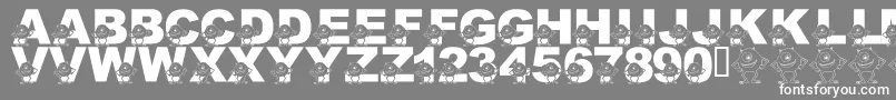 フォントLmsGooglyBear – 灰色の背景に白い文字