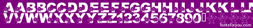 フォントLmsGooglyBear – 紫の背景に白い文字