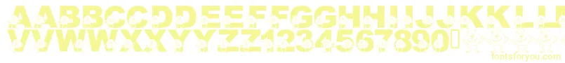 Шрифт LmsGooglyBear – жёлтые шрифты на белом фоне