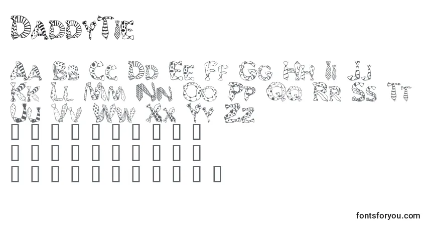 DaddyTie Font – alphabet, numbers, special characters