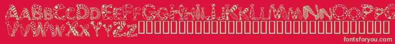 DaddyTie-fontti – vihreät fontit punaisella taustalla