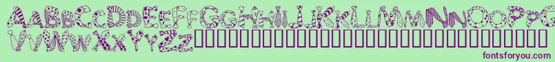 DaddyTie-Schriftart – Violette Schriften auf grünem Hintergrund