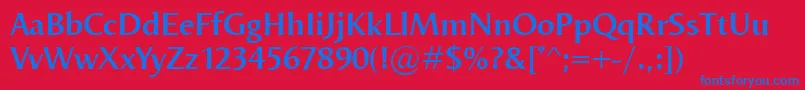 Шрифт OdenseDemi – синие шрифты на красном фоне