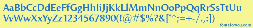 OdenseDemi Font – Blue Fonts on Yellow Background