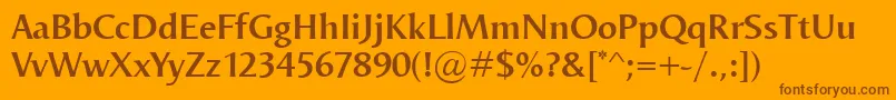 OdenseDemi Font – Brown Fonts on Orange Background
