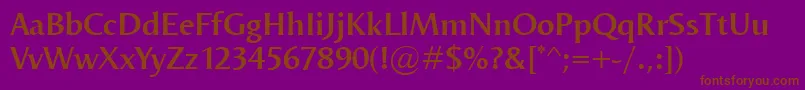 OdenseDemi Font – Brown Fonts on Purple Background
