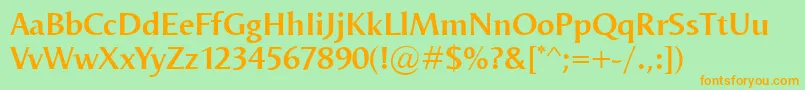 OdenseDemi Font – Orange Fonts on Green Background