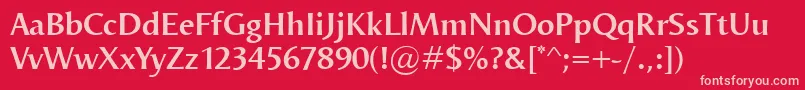 OdenseDemi Font – Pink Fonts on Red Background