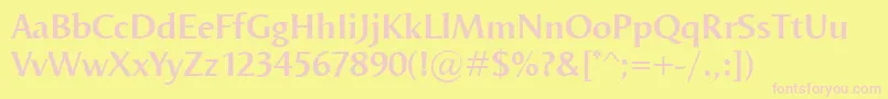 OdenseDemi Font – Pink Fonts on Yellow Background