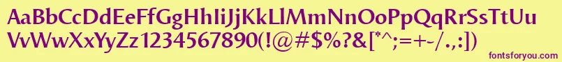 OdenseDemi Font – Purple Fonts on Yellow Background