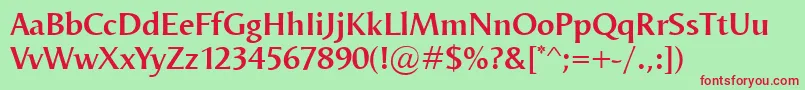 OdenseDemi Font – Red Fonts on Green Background