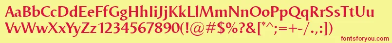 OdenseDemi Font – Red Fonts on Yellow Background