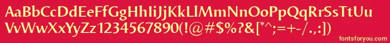 OdenseDemi Font – Yellow Fonts on Red Background