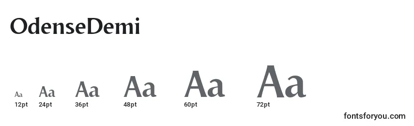 OdenseDemi Font Sizes