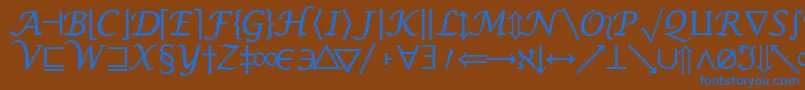 Шрифт MachadomathsymbolsskRegular – синие шрифты на коричневом фоне