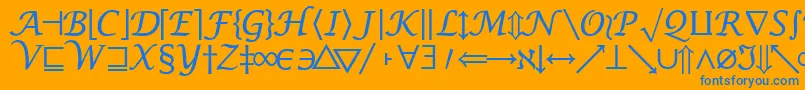 MachadomathsymbolsskRegular Font – Blue Fonts on Orange Background