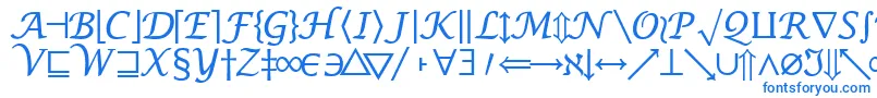 フォントMachadomathsymbolsskRegular – 白い背景に青い文字