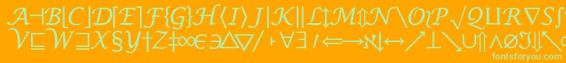 Czcionka MachadomathsymbolsskRegular – zielone czcionki na pomarańczowym tle