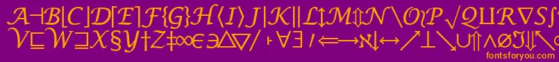 MachadomathsymbolsskRegular Font – Orange Fonts on Purple Background