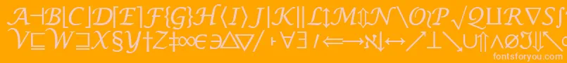 Czcionka MachadomathsymbolsskRegular – różowe czcionki na pomarańczowym tle