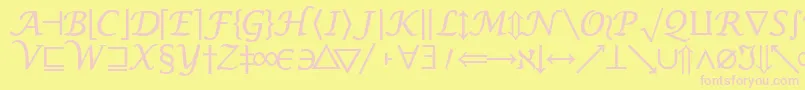 MachadomathsymbolsskRegular Font – Pink Fonts on Yellow Background