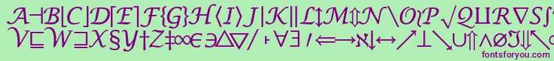 MachadomathsymbolsskRegular Font – Purple Fonts on Green Background