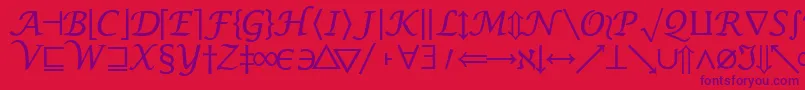 MachadomathsymbolsskRegular Font – Purple Fonts on Red Background