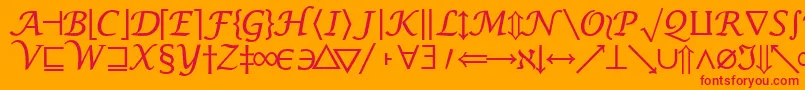 MachadomathsymbolsskRegular Font – Red Fonts on Orange Background