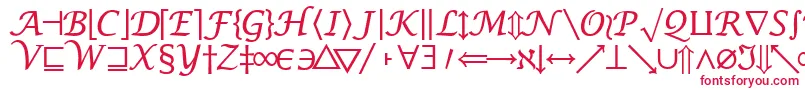 Czcionka MachadomathsymbolsskRegular – czerwone czcionki na białym tle