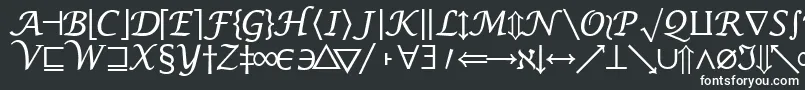 フォントMachadomathsymbolsskRegular – 白い文字