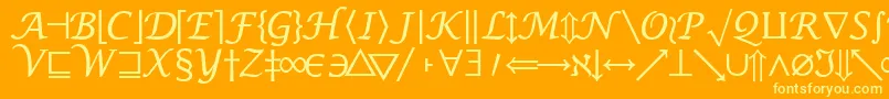 MachadomathsymbolsskRegular Font – Yellow Fonts on Orange Background