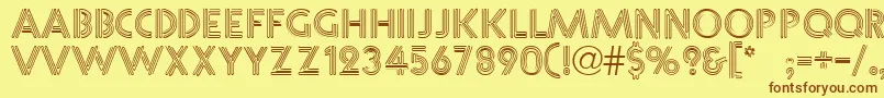 NeoneRegular-Schriftart – Braune Schriften auf gelbem Hintergrund
