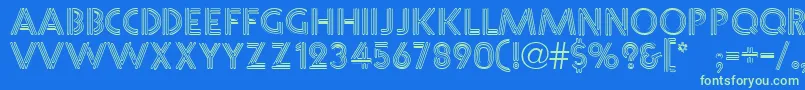 NeoneRegular Font – Green Fonts on Blue Background