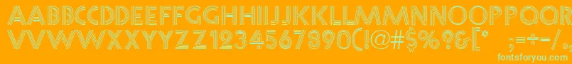 NeoneRegular Font – Green Fonts on Orange Background