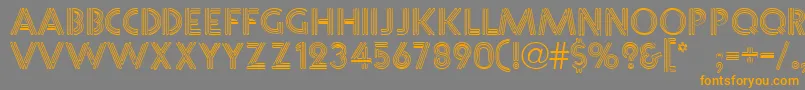 フォントNeoneRegular – オレンジの文字は灰色の背景にあります。
