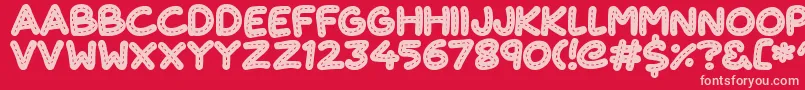フォントCuteStitch – 赤い背景にピンクのフォント
