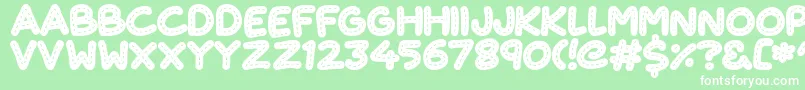 CuteStitch Font – White Fonts on Green Background
