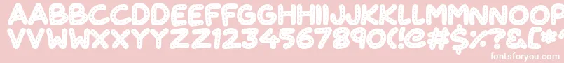 フォントCuteStitch – ピンクの背景に白い文字
