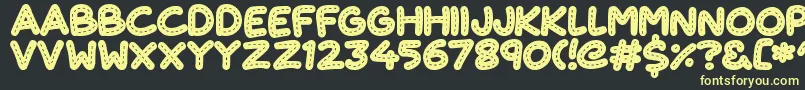 CuteStitch Font – Yellow Fonts on Black Background