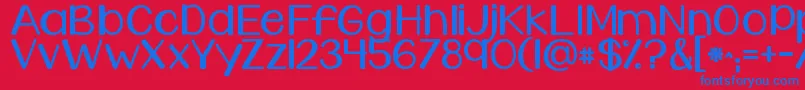 Kgdarkside Font – Blue Fonts on Red Background