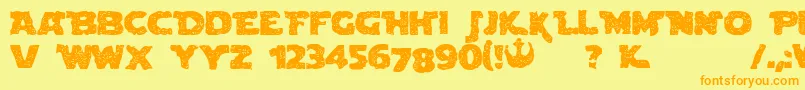 Blowndroid Font – Orange Fonts on Yellow Background