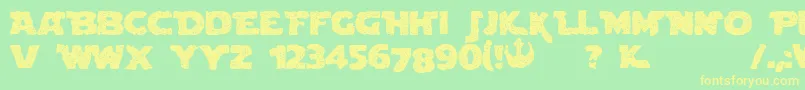 Blowndroid-fontti – keltaiset fontit vihreällä taustalla