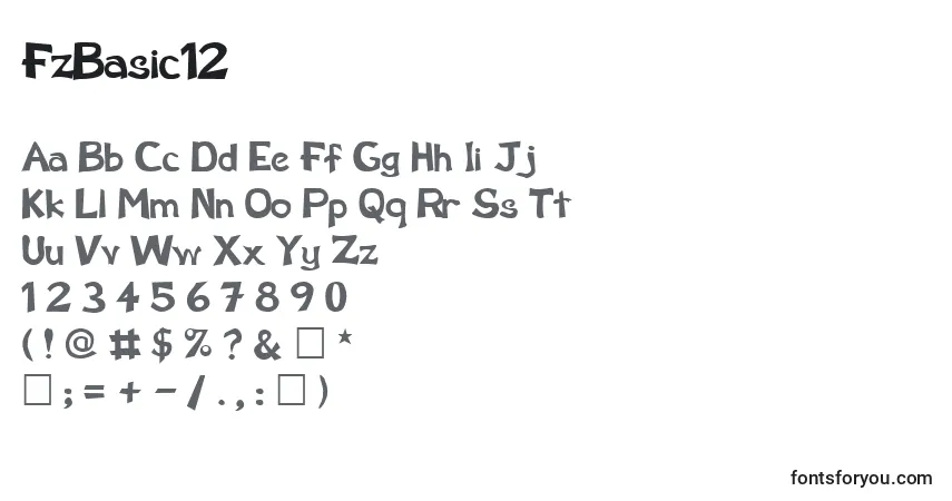A fonte FzBasic12 – alfabeto, números, caracteres especiais