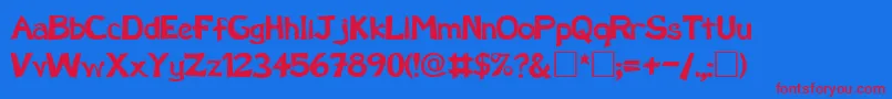 FzBasic12 Font – Red Fonts on Blue Background