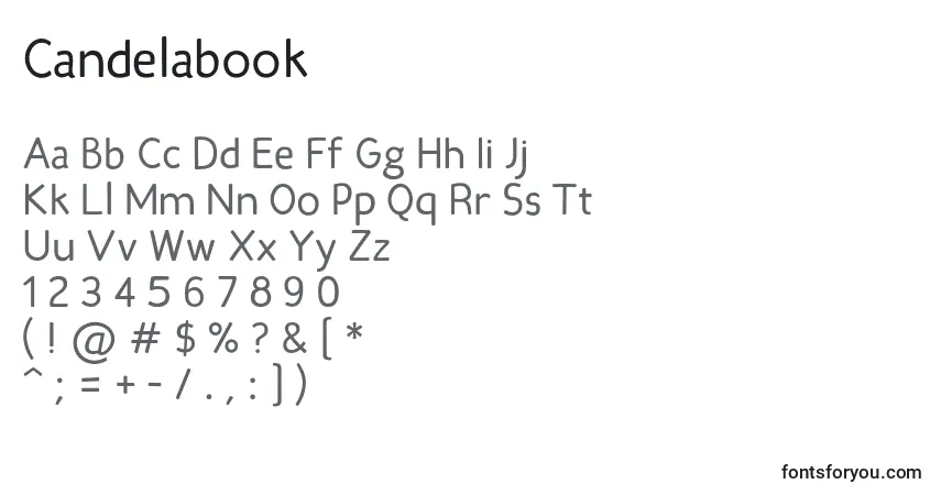 Candelabook-fontti – aakkoset, numerot, erikoismerkit