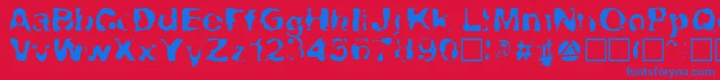 Lava Font – Blue Fonts on Red Background