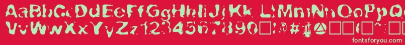 Lava-Schriftart – Grüne Schriften auf rotem Hintergrund